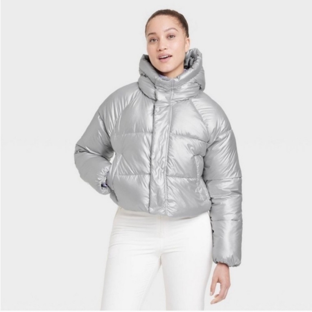 NWT Women's Snowsport Puffer Jacket - All inMotion Metallic Silver Size‎ XL